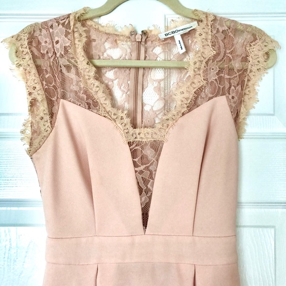 BCBGeneration Blush Pink Lace Dress Size 0 - Picture 5 of 7
